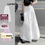 (KOL‘s pick) Lovito Casual Plain Basic Skirt for Women L85AD112 Lovito Rok Basic Polos Kasual untuk 