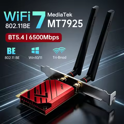 WiFi 7 BE5400Pro PCIE Wireless Adapter BE200 Tri-band 2.4G/5G/6GHz Bluetooth 5.4 Network Adapter For