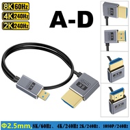 Video Cable 8K @ 60Hz 4K @ 240Hz Coaxial Thin Cable Version 2.1 Micro HDMI Digital Camera Camera HD 