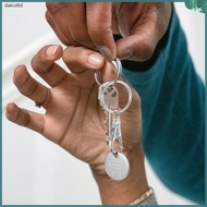 🖼️ 4Pcs Stainless Steel Trolley Token Keychain for Decoration Silver