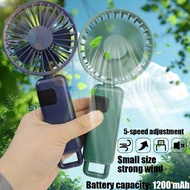 [ Featured ] Foldable Handheld Desktop Fans - Rechargeable, Portable - Fans with Built-in Battery - Outdoor Travel Accessories - Air Cooler - with Stand, Rope