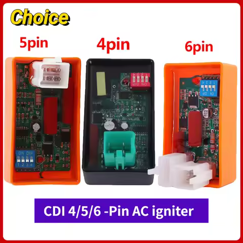 4/5/6Pin AC CDI Box with DIP Switch Motorcycle Lgnition Speed limit4000-12000 For WAVE100 Racing YX1
