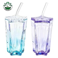 [Whcart] Drinking Glass Birthday Gift Stylish Tea Water Cup Coffee Cup Iced Coffee Glass for Milk Ic