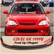 CIVIC EK EK99 FRONT SKIRT LIP MUGEN LOOK  / PU 1999-2000 S21 / TYPE R  / Skirting Bumper Bodykit