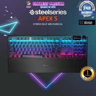 SteelSeries Apex 5 Hybrid Mechanical Gaming Keyboard – Per-Key RGB Illumination (Hybrid Blue Switch)
