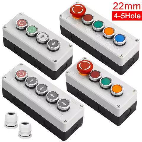 Start Stop Button Switch Box Emergency Stop Industrial Control Box Momentary Hand-held Push Button B