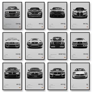 G80 M3C E39 M5 Car Canvas Wall Art Print Poster M5 CS G87 M2 Sports Car Decorative Painting Modern H