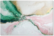 Abstract Wall Decor For Bedroom Emerald Green and Gold Paintings Pink Canvas Art Pictures Prints Pos
