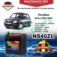 Münster Robust MF CMF NS40 | NS40ZL | 42B19L (36AH) Car Battery Bateri Kereta for Perodua Kelisa GX 