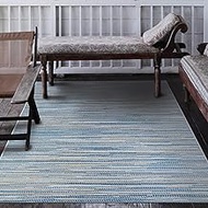 Couristan Monte Carlo Coastal Breeze Ocean-Champagne Indoor/Outdoor Area Rug, 3'9" x 5'5"