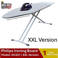 Philips GC221 Ironing Board | XXL Version | Philips GC221/88 | Premium High Grade Iron Board | Multi