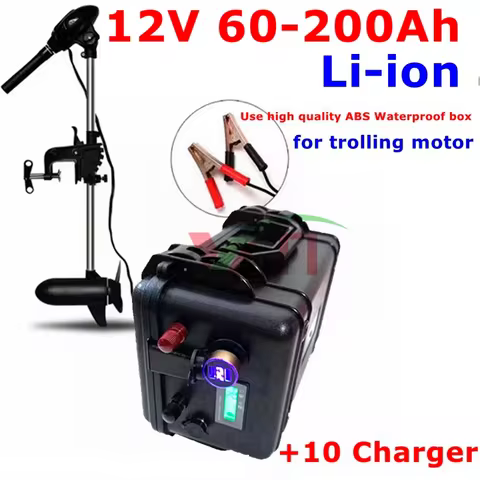 Rechargeable 12V 60Ah 80Ah 120Ah 150ah 180ah 200ah Lithium Ion Battery for Trolling Motor Boat Prope