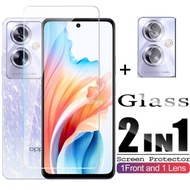 Oppo A79ฟิล์ม5G 2 IN 1ปกป้องหน้าจอสำหรับ Oppo A79 A38 79 A18 OppoA18 OppoA79 4G 5G คลุมทั้งหมด9H กระจกนิรภัยฟิล์มกันรอยด้านหน้าป้องกันกล้องหลังฟิล์มเลนส์