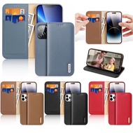 IPhone 15 Pro Max, 14 Pro Max, 14 Plus, 13, 12 Dux Ducis Domo Hio genuine leather wallet case with L