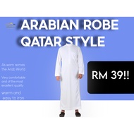 Arabian robe Qatar style white thobe Jubah Arab men boys ramadan eid raya gift long imam new style Q