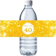 JUTTIRA 32 Pces Cheer To 40 Water Bottle Labels Happy 40th Birthday Party Bottle Stickers, Waterproo