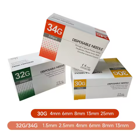 100pcs 30G 8MM 13MM Needle 32G 34G 1.5MM 2.5MM 4MM 6MM 8MM 13MM Disposable Painless Small Needle Han