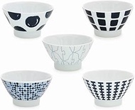 natural69 set product [QA14] swatch tea bowl set of 5 / palette/pollock/stitch/tile/zip 11.5 x 6.5 c