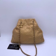 Chanel Vintage  Chanel香奈兒金色mini福袋水桶單肩包斜挎包