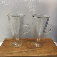 2 pc irish double wall glass 230ml glass coffee glass