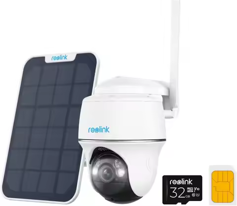 5MP 4G LTE Cellular Security Camera Outdoor, 360° Pan-Tilt, Sim+32GB SD Card Included, Wireless Sola
