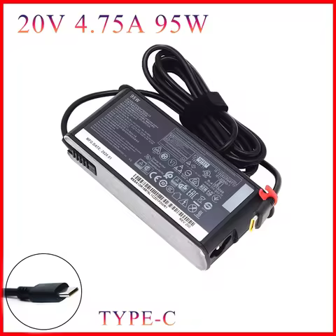 20V 4.75A 95W USB Type C PD Charger Laptop Power Supply Adapter for Lenovo Asus Hp Samsung Y740S-15I