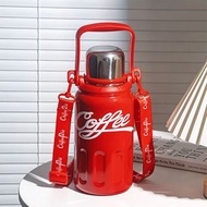全城熱賣 - 可口可樂保溫杯（1000ML）紅色高顏值運動水壺杯子