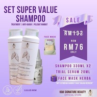 K&K Signature Beauty SET HANGAT Double Therapeutic Moisturising Shampoo 330ml & K&K Conditioner 2in1