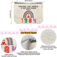 40th Birthday Gifts for Women, Her, 40th Birthday Decorations Makeup Bags, 1984 Anniversary 40 Year 