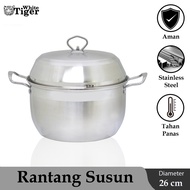White Tiger 555 Cooking Pot with Lid Diameter 26 Cm Soup Casserole Stainless Steel Ros Chrome