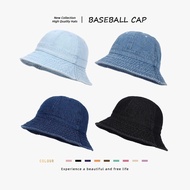 Cowboy Bucket Hat Female Japanese Simple All-Match Face-looking Small Outdoor Sunshade Sunscreen Big
