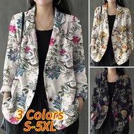 ZANZEA Women Korean Casual Loose Full Sleeve Floral Printed Blazer