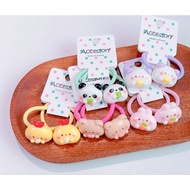 ️ 109 Good Tie High Elasticity Korean Fluorescent Colorful Small House Styling Hair Ring Baby Cute F