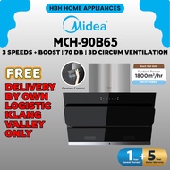 Midea Chimney Hood MCH-90B65 | 1800m3/hr | 3 Speed | Touch control | Gesture control | 3D Circum Ven