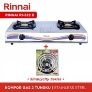 Kompor Gas Rinnai RI 522 E Kompor Stainless Steel Rinnai 522E Kompor Gas 2 Tungku Kompor Rinai Murah