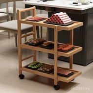 Put Trolley Rack Hot Pot Restaurant Dining Truck Simple Dish Rack Moving Kitchen Dishes Multi-Layer 