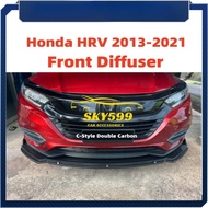 Honda HRV 2013-2021 Front Bumper Diffuser Lip Wrap Angle Splitters Color Black / Carbon Side Skirt