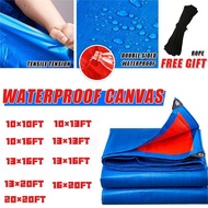 180GSM 0.32mm PE Tarpaulin Double-Sided Coating Canvas Waterproof UV Tarp Block Rain Cover Free Rope