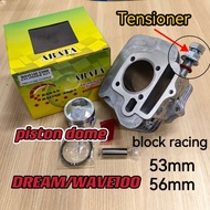 Arata block pakai tensioner siap piston dome 53mm 56mm ex5 dream wave100 class1 ebonus kriss100 arat