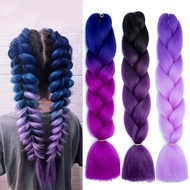 Jumbo Braids Hair Extension, Purple Blue Braids, Wigs, Christmas Songkran Party