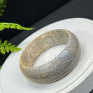 灰黃珊瑚玉手鐲 55MM 高瓷玉化天眼骨骼鳳尾紋 靈性靜心 招財好運