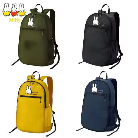 Kawaii Miffy Rabbit Nylon Backpack Outdoor Travel Sports Backpack Large-capacity Kawaii Cartoon Ligh