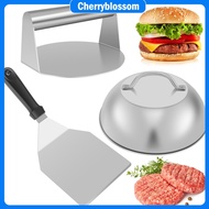 Smash Burger Kit with Lid Griddle Spatula 5.5 Inch Stainless Steel Burger Press 8.9 Inch Basting Cov