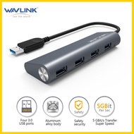 Wavlink USB 3.0 Để 4 Cổng USB Hub Nhôm Cơ Thể Đa Chức Năng Docking Station Dock Chỉ Số LED Chuyển Dữ
