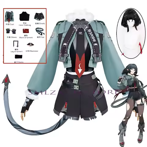 Game Zenless Zone Zero ZZZ Jane Doe Cosplay Costume Jane Doe Cos Uniform Wig With Prop Set Halloween