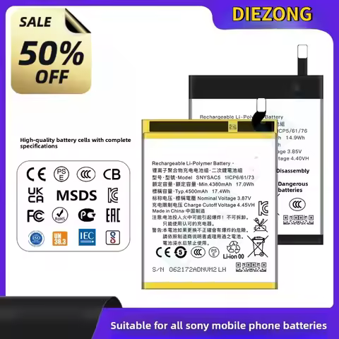 Fast Shipping 2026 New Suitable For Sony Z3/XZ1/XZ2/XZ1 mini/X10 Plus mobile phone batteries, Xperia