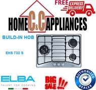 ELBA EHS 732 S BUILD-IN HOB | 70 cm |3 burner | s/steel |electric ignition | wok stand|FREE DELIVER|