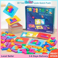 Geetoy 3D Tetris Jigsaw Puzzle Blok Dorong Cepat Asah Otak Mainan Permainan 2 Pemain Mainan Edukasi