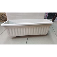 PASU PLASTIK PANJANG 44CM / PASU BUNGA PLASTIK PUTIH / FLOWER POT