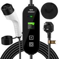 NEW EV Car Charger Type 2 Portable Charger 3 pin plug 5/10 Meter UK Socket, 3.35kwh for Tesla, Proto
